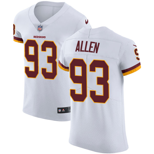 Nike Redskins #93 Jonathan Allen White Men's Stitched NFL Vapor Untouchable Elite Jersey - Click Image to Close